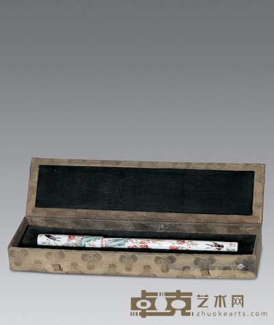 清 粉彩“古香书屋”笔杆 长22.5cm