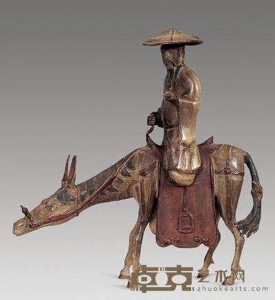 清 铜仙人骑驴 高45cm