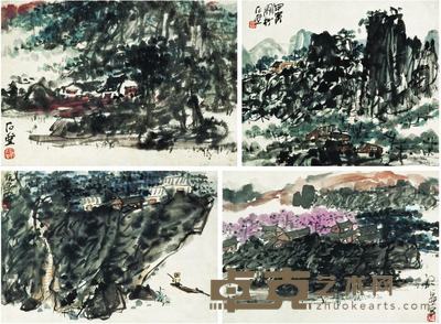 陈子庄(1913-1976)  川江浮槎图 尺寸不一