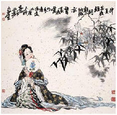 冯远 1998年作 唐人诗意 镜心66.5×67.5cm