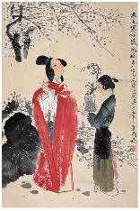 盖茂森 1997年作 玉人寻梅 立轴65×44cm