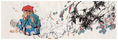 史国良 仕女 镜心36×110cm