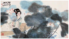 刘旦宅 仕女 镜心50×87cm