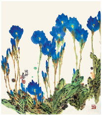 郭怡孮 花卉 镜心68×68cm