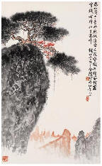 钱松喦 约1978年作 泰山松 立轴60×37.3cm