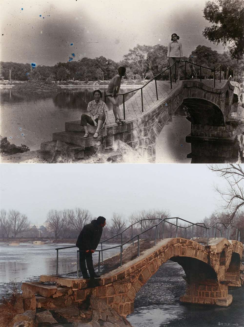 海波 1999年作 桥61×91cm×2