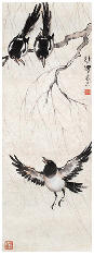 徐悲鸿 三喜图77×28cm