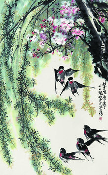陆抑非  花鸟