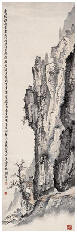 钱松喦 乙亥（1935年）作 惠山石门 立轴105.6×33.3cm