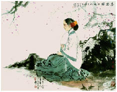 何家英 1980年作 春蕊图 镜心74×60cm