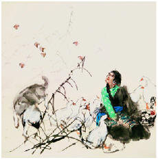 史国良 人物 立轴68×68cm