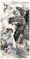 徐惠泉 五月枇杷是青青 镜心136×69cm