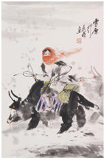 盖茂森 雪原行 立轴67×44cm