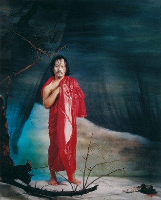 洪磊 1998年作 仿宋粱楷释迦出山图