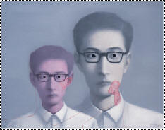 张晓刚 2000年作 《大家庭》系列80×100cm