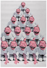 岳敏君 2001年 金字塔117×79cm