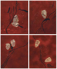 洪磊 1995年作 诗学手稿系列之一、之二、之三、之四（四幅）61.5X49cmX4