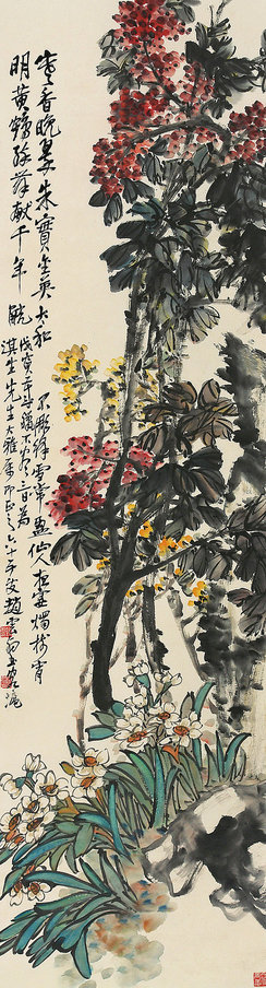 含香晚翠  立轴