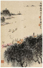 钱松喦 1975年 太湖春满 镜心46.5×29cm