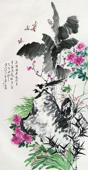 何涵宇 花鸟 立轴