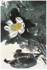 刘旦宅 荷花 立轴64×42cm