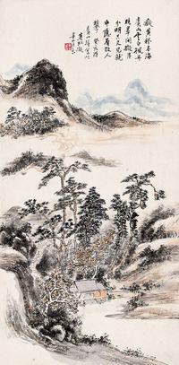 黄宾虹 1923年作 虞山图 立轴