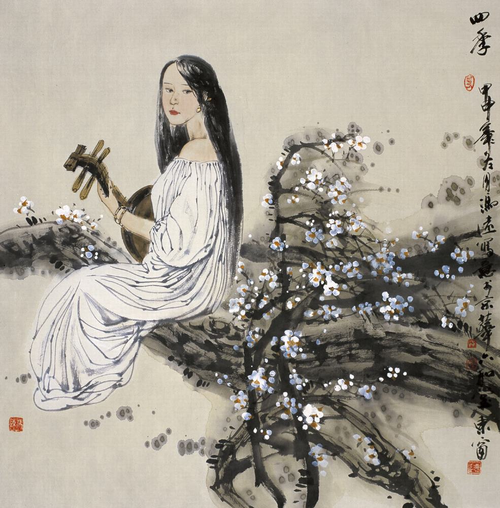 冯远 2004年作 四季 镜心69×69cm