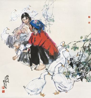 史国良 1994年作 好妈妈 立轴