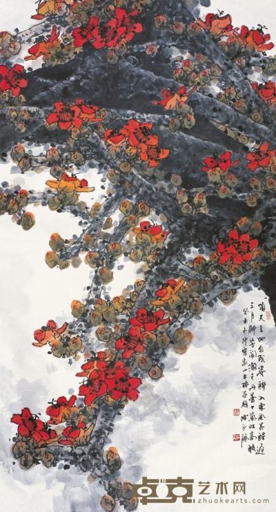 陈永锵 2003年作 木棉花 镜心 180×99cm