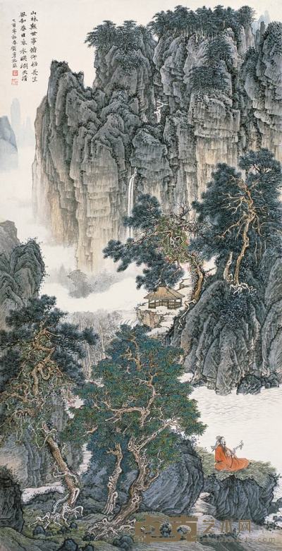 刘彦水 2005年作 山林无事图 镜心 130×66cm