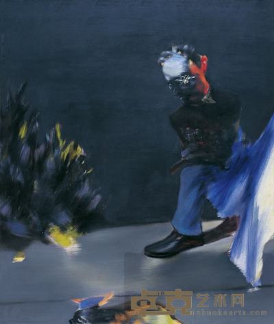周文中 2005年作 遛狗的青年 200×150cm