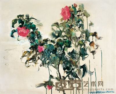 周春芽 1999年作 玫瑰 63×77cm