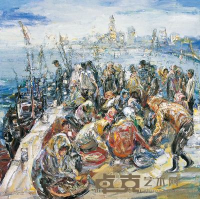 吴晓林 码头 120×120cm