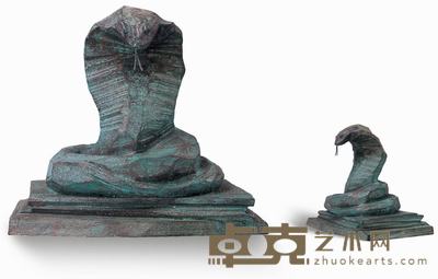 朱铭 1989年作 十二生肖——蛇 31×22×30cm