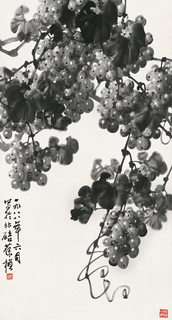 苏葆桢 1988年作 葡萄 立轴