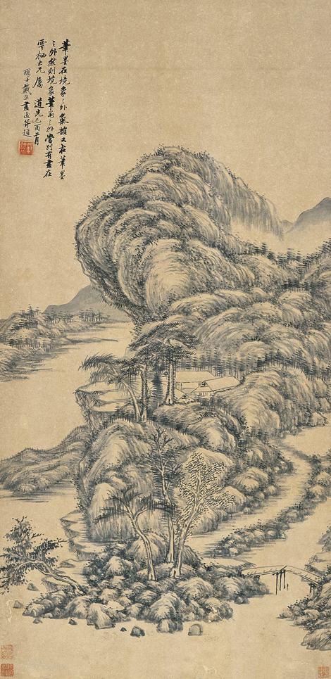 戴熙 1849年作 山水 立轴