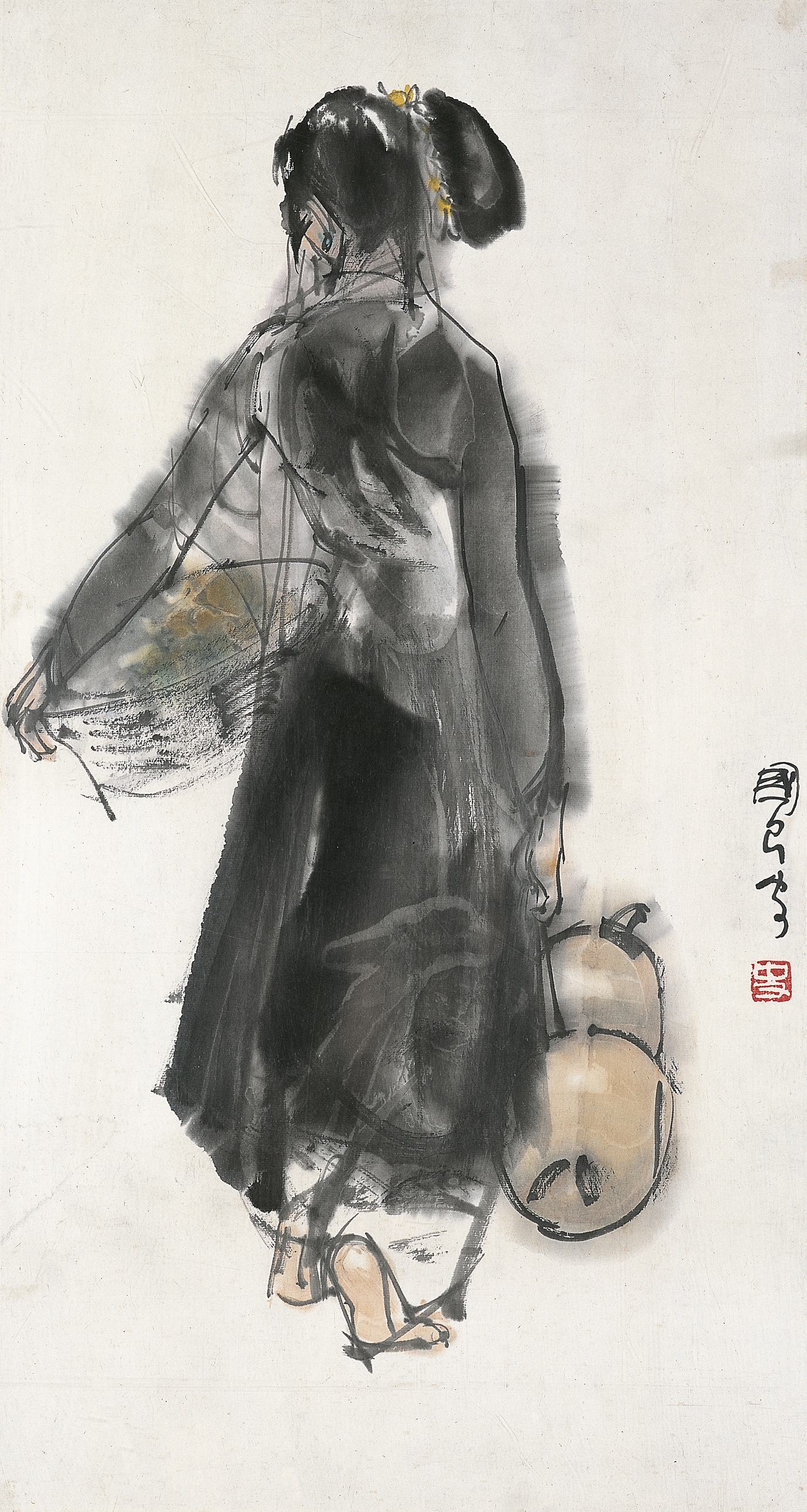 史国良 人物 镜片67×36cm