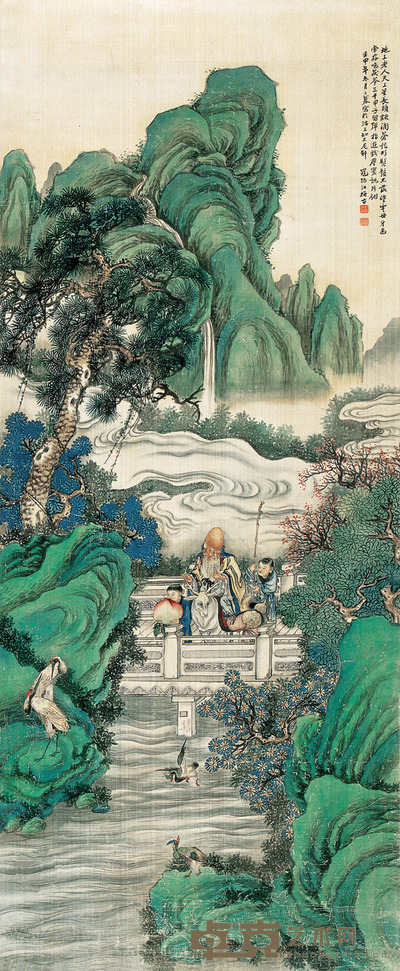 1872年作 长寿仙翁 立轴 97.5×40cm