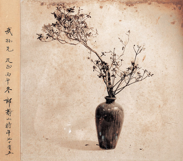 郎静山 1966年作 瓶花摄影27×27cm