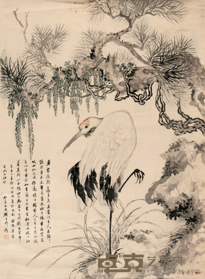 赤松立鹤 镜片 112×81cm