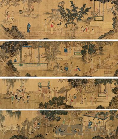 四景人物图卷 手卷 29.5×100cm；29.5×125cm；29.5×