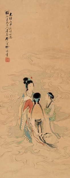 1896年作 寒宫玉兔 立轴
