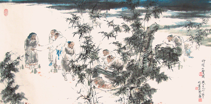 竹林七贤50×100CM