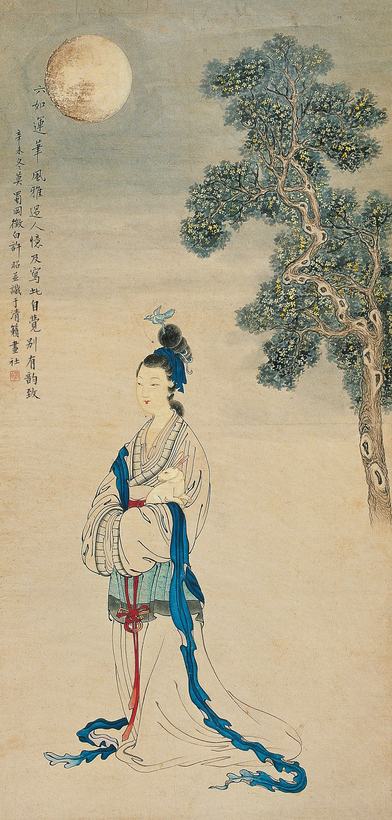 许昭 辛未（1931年）作 仕女 立轴
