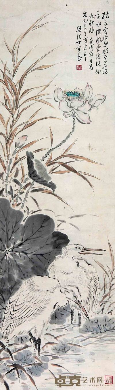 丁宝书    花鸟 104cm×31cm