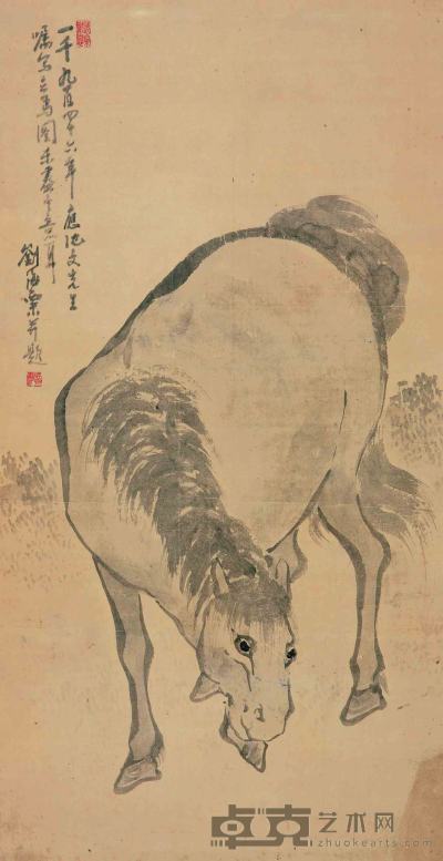 刘海粟 马（早年作品） 110cm×57cm