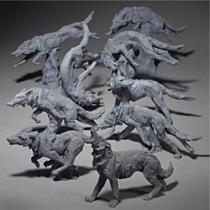 蔡国强 Study For A Wolf’s Bodily Movement：For Head On （nine parts）