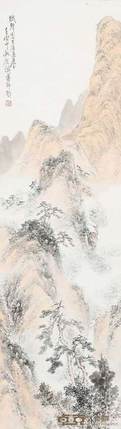 钱瘦铁 山水 126cm×32cm