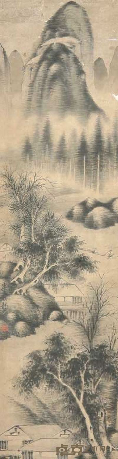 龚贤 山水 117cm×28cm