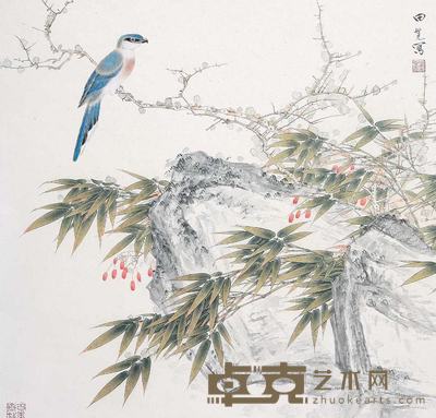 田世光 花鸟 65cm×65cm